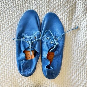 Blue Leather Women's Loafers